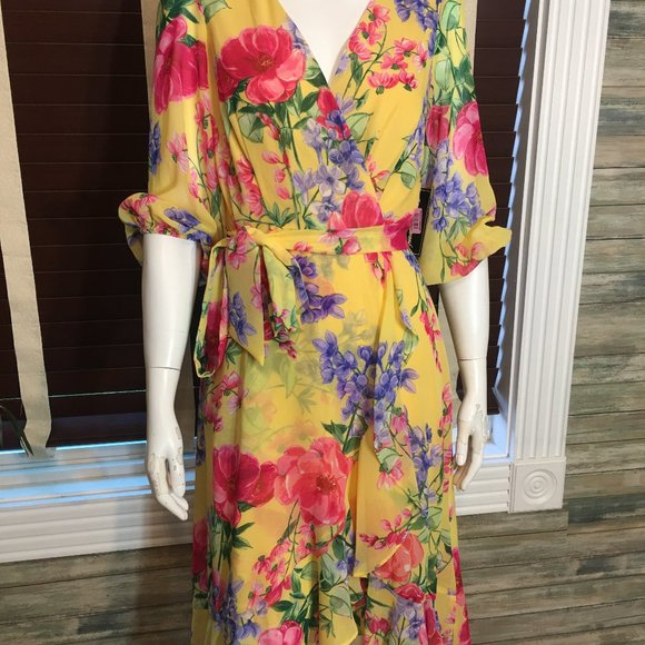 JESSICA HOWARD YELLOW FLORAL DRESS SIZE 6 - Picture 3 of 14